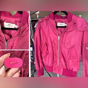 Coach Fuchsia Zip-Up Jacket